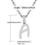 TRIPOD JEWELRY Iced Out Pendant Initial Letter Pendant Necklace for Women, White Gold Plated Custom Pendant with Rope Chain A To Z TRIPOD JEWELRY Iced Out Pendant Initial Letter Pendant Necklace for Women, White Gold Plated Custom Pendant with Rope Chain A To Z