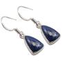SilverStarJewel Navy Blue Lapis Lazuli tcw 8.5 Earrings 1.2'' 925 Sterling Silver