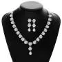 HapiBuy Crystal Pearl floral Design Wedding Jewelry Set Necklace and Earring for Women and Brides Gold Color HapiBuy Crystal Pearl floral Design Wedding Jewelry Set Necklace and Earring for Women and Brides Gold Color