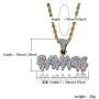 KOSMOLING Iced Out Dripping Letters SAVAGE Pendant Necklace for Men and Women, Micro Pave AAA Cubic Zircon Hip Hop Jewelry, 24'' Gold Color Stainless Steel Rope Chain