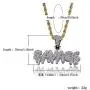 KOSMOLING Iced Out Dripping Letters SAVAGE Pendant Necklace for Men and Women, Micro Pave AAA Cubic Zircon Hip Hop Jewelry, 24'' Gold Color Stainless Steel Rope Chain