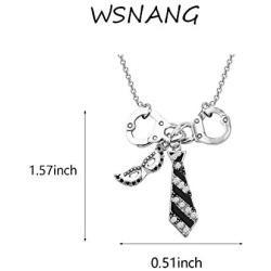 WSNANG Fifty Movie Necklace Freedom Handcuffs Mask Tie Necklace Movie Jewelry Gift