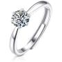 EVITA PERONI 925 Sterling Silver Open Ring Moissanite Simulted Diamond Wedding Gift for Women