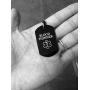MPRAINBOW Mens Stainless Steel Customization Medical Alert Dog Tag Pendant Necklace Black,Free Engraved