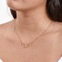 Lucky Star Pendant Necklaces,18k Gold Plated Three Stars Handmade Generations Necklace for Grandma 3 Circles Necklace Mom Granddaughter Mothers Day Jewelry Birthday Gift