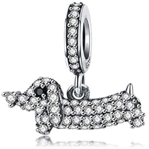 EVESCITY Several Dog Puppy Breeds 925 Sterling Silver Beads for Charm Bracelets Best Jewelry Gifts for Pet Owners