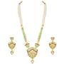 Aheli Matte Meenakari Pendant Earrings Pearl Beads Strands Necklace Set Indian Wedding Ethnic Fashion Jewelry for Women