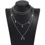 Gemily Boho Layered Necklace Moon Pendant Necklaces Chain Star Jewelry for Women and Girls
