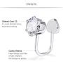 SCERRING Pair of Clear CZ Stainless Steel Ear Cuff Helix Cartilage Clip on Wrap Earrings Non Piercing Fake Nose Lip Tragus Jewelry for Women Girls Adjustable