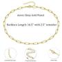 Amvie Choker Necklaces for Women Dainty 14K Gold Plated Layered Choker Necklace Simple Cute Beaded Snake Chain Link Choker Necklaces Jewelry for Teen Girls