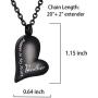 CHISMORL Black Stainless Steel Ashes Holder Memorial Urn Necklaces Pendant Heart Cremation Keepsake Jewelry-Forever in My Heart