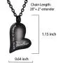 CHISMORL Black Stainless Steel Ashes Holder Memorial Urn Necklaces Pendant Heart Cremation Keepsake Jewelry-Forever in My Heart
