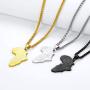 Richsteel National Borders/Eye of Horus African Map Necklace for Men Women Stainless Steel/18K Gold Plated Tribal Egyptian Jewelry with Customizable Service Travel Gift