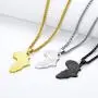 Richsteel National Borders/Eye of Horus African Map Necklace for Men Women Stainless Steel/18K Gold Plated Tribal Egyptian Jewelry with Customizable Service Travel Gift