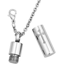 CLY Jewelry Urn Necklace for Ashes Long Strip Black Painted with Crystal Necklace Women Pendant Cremation Jewelry Memorial Keepsake for Men Women
