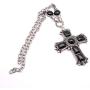 jonline24h Mens Womens Vintage Large Gothic Cross Pendant Necklace & Chain Red Green Black