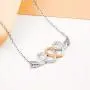 925-Silver Cupid-Arrow Double-Heart Necklace - Platinum Rose Plating Sterling Silver Pendant Necklaces with 5A Zirconia for Women Girlfriends Couples Jewelry Valentines Day Birthdays Gifts