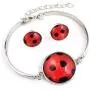 Red Ladybug Insect Earring Necklace Bracelet Set Red Ladybug Insect Earring Necklace Bracelet Set