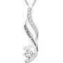 ALOV Jewelry Sterling Silver Best Friend Forever Love Cubic Zirconia Pendant Necklace