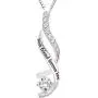 ALOV Jewelry Sterling Silver Best Friend Forever Love Cubic Zirconia Pendant Necklace