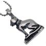 Egyptian Jewelry Pagan Wicca Bastet Bast Goddess Cat Kitty Pewter Mens Womens pendant necklace Amulet for men women unisex Charm w Silver ball chain
