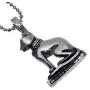 Egyptian Jewelry Pagan Wicca Bastet Bast Goddess Cat Kitty Pewter Mens Womens pendant necklace Amulet for men women unisex Charm w Silver ball chain