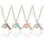 Cute Alloy Dolphin Pendant Necklace Marine Animals Colored Fish Jewelry for Women,Party Favors and Stocking Stuffers for Girl
