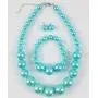 Shineland Simple Large Big Simulated Pearl Statement Necklace Bracelet and Earrings Jewelry Set (Teal) Shineland Simple Large Big Simulated Pearl Statement Necklace Bracelet and Earrings Jewelry Set (Teal)