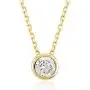 Gelin 14k Yellow Gold Cubic Zirconia Round Solitaire Pendant Chain Necklace for Women, Mothers Day Fine Jewelry Gift, 18 inch Gelin 14k Yellow Gold Cubic Zirconia Round Solitaire Pendant Chain Necklace for Women, Mothers Day Fine Jewelry Gift, 18 inch