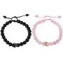EnjoIt Couple Distance Bracelet Diffuser Beads Crown Queen Bracelets Matte Agate & White Howlite Lava Stone EnjoIt Couple Distance Bracelet Diffuser Beads Crown Queen Bracelets Matte Agate & White Howlite Lava Stone