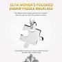 Stainless Steel Jigsaw Puzzle Piece Pendant with 18'' Cable Chain
