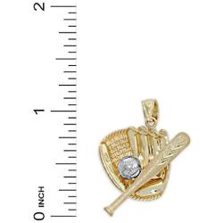 Charm America - Gold Baseball Gear Charm - 10 Karat Solid Gold