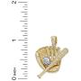 Charm America - Gold Baseball Gear Charm - 10 Karat Solid Gold