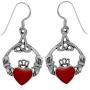 Silvershake Triquetra Celtic Knot Claddagh 925 Sterling Silver Dangle Hook Earrings