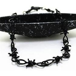 BYONDEVER Barbed Wire Necklace Gothic Thorns Choker Bracelet Punk Hip Hop Rock Alloy Jewelry Set Gift For Women Girls Men