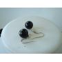 Large Faux Pearl Necklace and earring set (Black) By Millennium Design