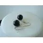 Large Faux Pearl Necklace and earring set (Black) By Millennium Design
