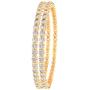 Ratnavali Jewels CZ Zirconia Gold Tone White Solitaire Diamond Bollywood Indian Bangles Jewelry Women