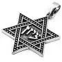 Jerusalem Pearls Silver 925 Vintage Pendant of Star of David with Zion Hebrew Letters at The Center Israel Judaica Gift
