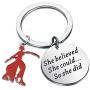 BAUNA Delta Sigma Theta Sorority Jewelry She Believed She Could so She Did Keychain Delta Gift DST Jewelry Greek Sorority