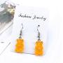 7 Pairs Gummy Bears Earring Set Cute Twinkling Bear Dangle Earring Colorful Resin Candy Cartoon Animal Drop Stud Earring for Women Girls Jewelry