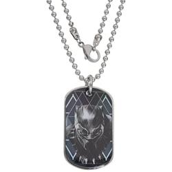 Marvel Black Panther Mens Stainless Steel Dog Tag Pendant, 20''