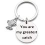 AKTAP Fishing Lure Jewelry Fisherman Gift You are My Greatest Catch Valentiness Day Keychain Gift Boyfriend Husband