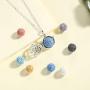 INFUSEU Lava Stone Diffuser Necklaces for Women Essential Oil Aromatherapy Jewelry Gift Set, 7 PCS Lava Rocks, 24'' Chain