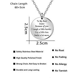 JQFEN to My Best Sister Necklace Long Chain Friendship Gifts Necklace for Sisters Birthday Jewelry