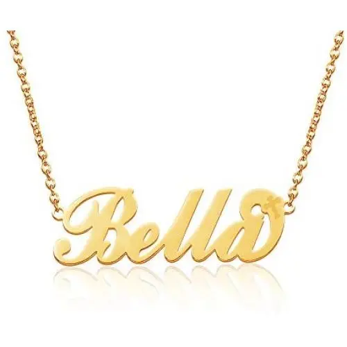 BeautyName Name Necklace Yellow Gold Stainless with Chain 17''+2'' Extension- New Mom Bridesmaid Gift Jewelry for Women BeautyName Name Necklace Yellow Gold Stainless with Chain 17''+2'' Extension- New Mom Bridesmaid Gift Jewelry for Women
