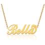 BeautyName Name Necklace Yellow Gold Stainless with Chain 17''+2'' Extension- New Mom Bridesmaid Gift Jewelry for Women