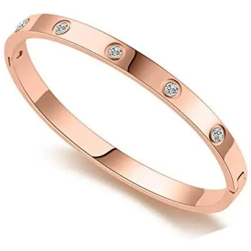 MLOVEY Love Friendship Bracelet Bangle Gold Rose Gold Silver with Cubic Zirconia Stones Stainless Steel Hinged Jewelry with Crystal Oval Bracelet Birthday Women Teen Girls MLOVEY Love Friendship Bracelet Bangle Gold Rose Gold Silver with Cubic Zirconia Stones Stainless Steel Hinged Jewelry with Crystal Oval Bracelet Birthday Women Teen Girls
