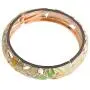 UJOY Vintage Jewelry Cloisonne Handcrafted Enameled Flower Gorgeous Rhinestone Gold Hinged Cuff Bracelet Bangles Gifts 88A11