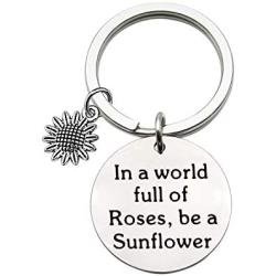 MAOFAED Sunflower Gift Sunflower Lover Gift Inspiration Gift Girl Jewelry Gift for Friend In A World Full of Roses Be a Sunflower